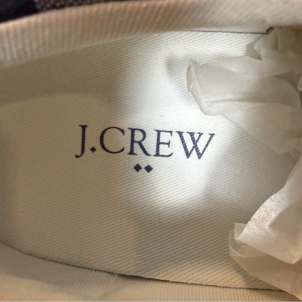 J. Crew NWT Navy Gingham Printed Canvas Sneakers | Size 6.5 - Picture 7 of 8